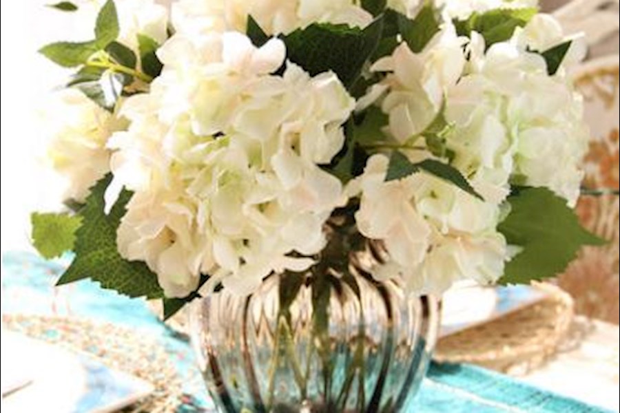 光影艺轩 仿真花假花绣球花套装饰花艺摆件室内客厅餐桌花瓶绢花