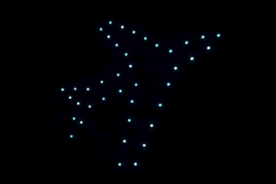 湖南省消防总队训练基地 无人机编队表演